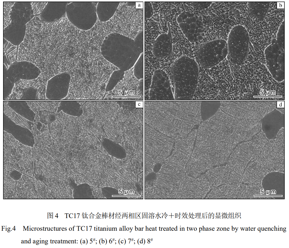 熱處理工藝對(duì)大規(guī)格TC17鈦合金棒材組織與力學(xué)性能的影響 熱處理工藝對(duì)大規(guī)格TC17鈦合金棒材組織與力學(xué)性能的影響